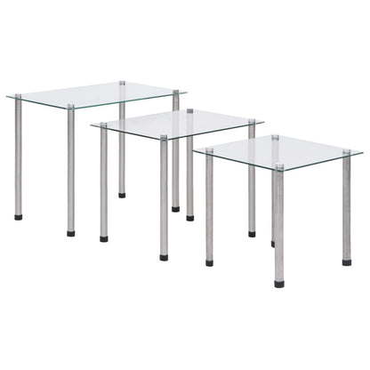 Glass Nesting Tables Set of 3 Tempered | HomeAndLiving