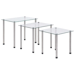 Glass Nesting Tables Set of 3 Tempered | HomeAndLiving