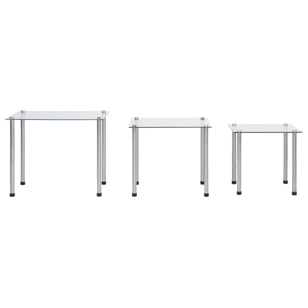 Glass Nesting Tables Set of 3 Tempered | HomeAndLiving