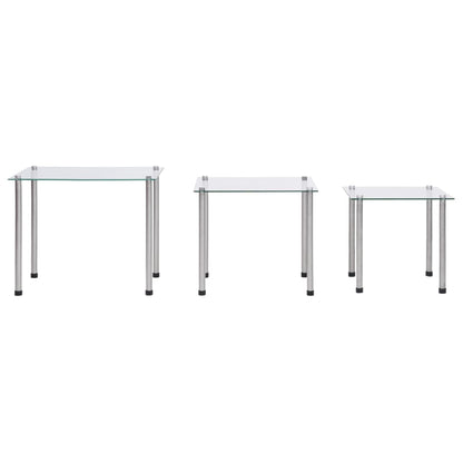 Glass Nesting Tables Set of 3 Tempered | HomeAndLiving