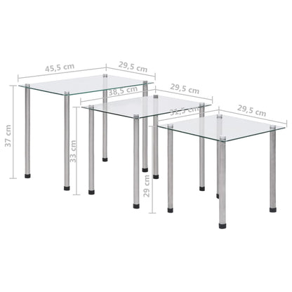 Glass Nesting Tables Set of 3 Tempered | HomeAndLiving