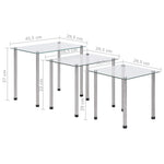Glass Nesting Tables Set of 3 Tempered | HomeAndLiving