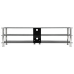 TV Stand Tempered Glass Black