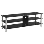 TV Stand Black Tempered Glass