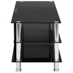 TV Stand Black Tempered Glass