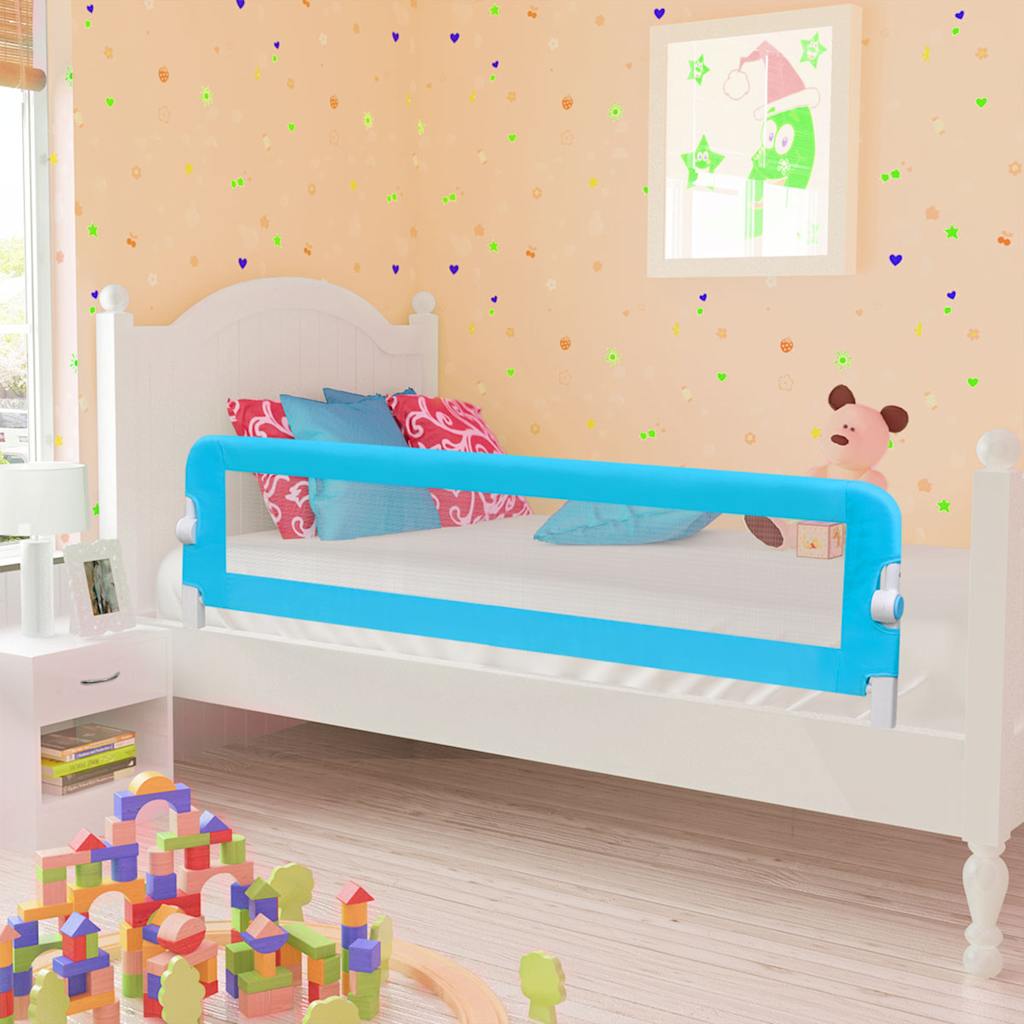 Toddler Safety Bed Rail Blue Polyester
