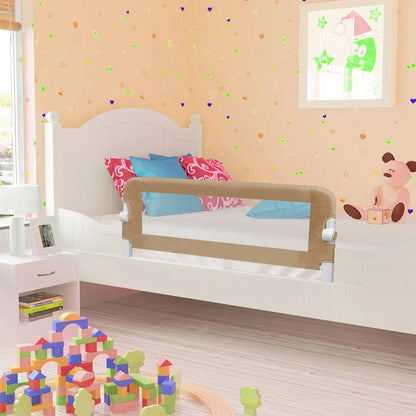 Toddler Safety Bed Rail Taupe Polyester - 120×40,5×42cm