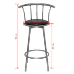 Bar Stools 2 pcs Black Leather