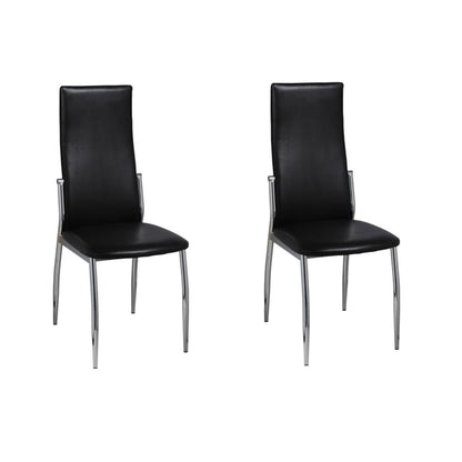 Dining Chairs 2 pcs Black Leather - 54×43×100cm