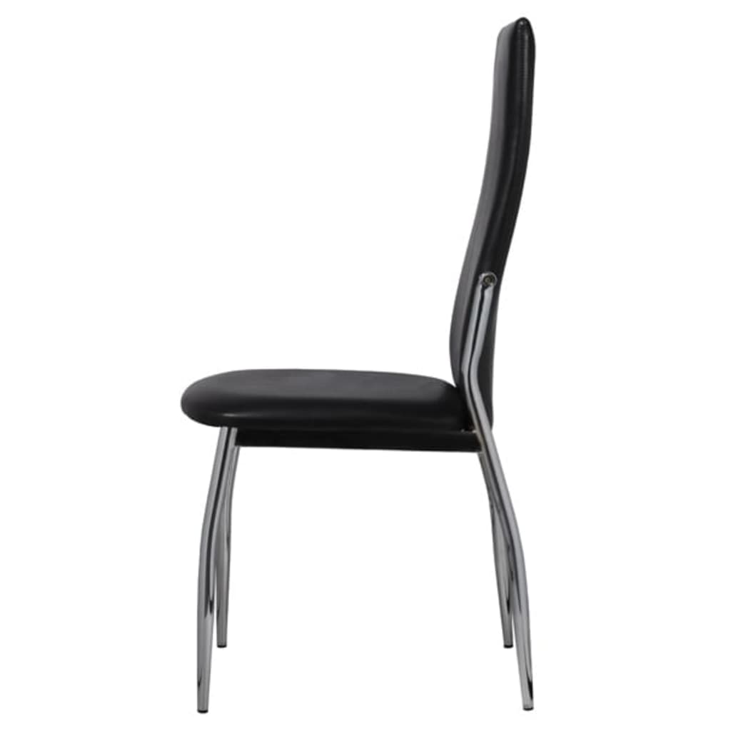 Dining Chairs 2 pcs Black Leather - 54×43×100cm