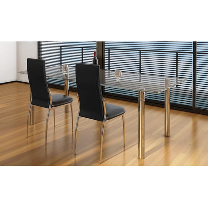 Dining Chairs 2 pcs Black Leather - 54×43×100cm
