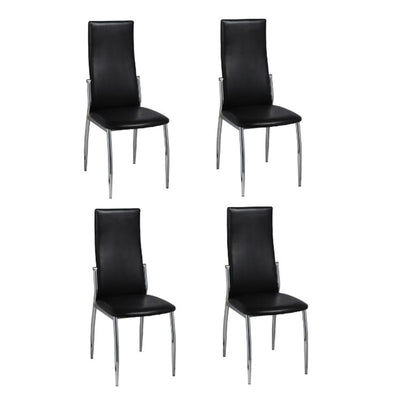 Dining Chairs 4 pcs Black Leather - 54×43×100cm