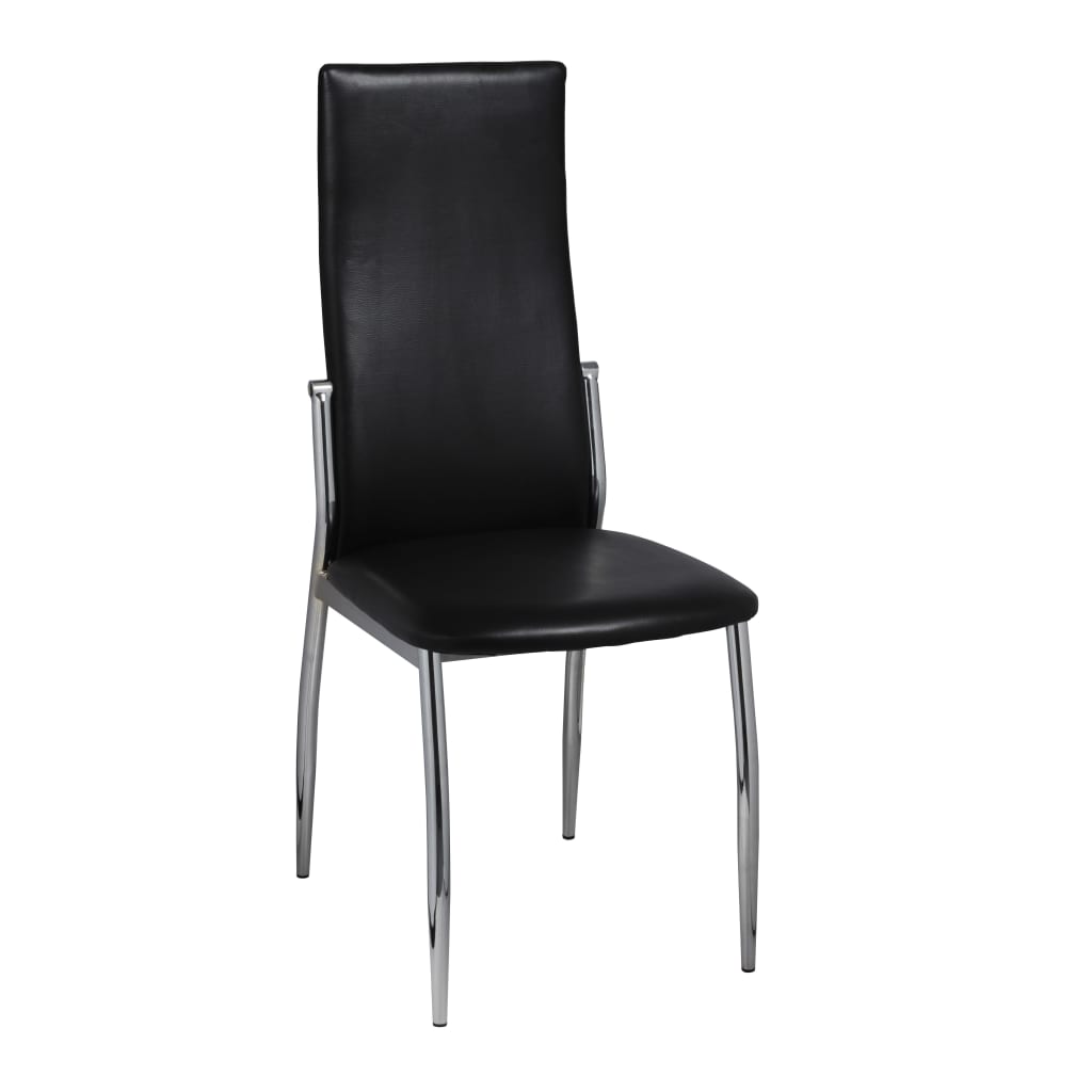 Dining Chairs 4 pcs Black Leather - 54×43×100cm