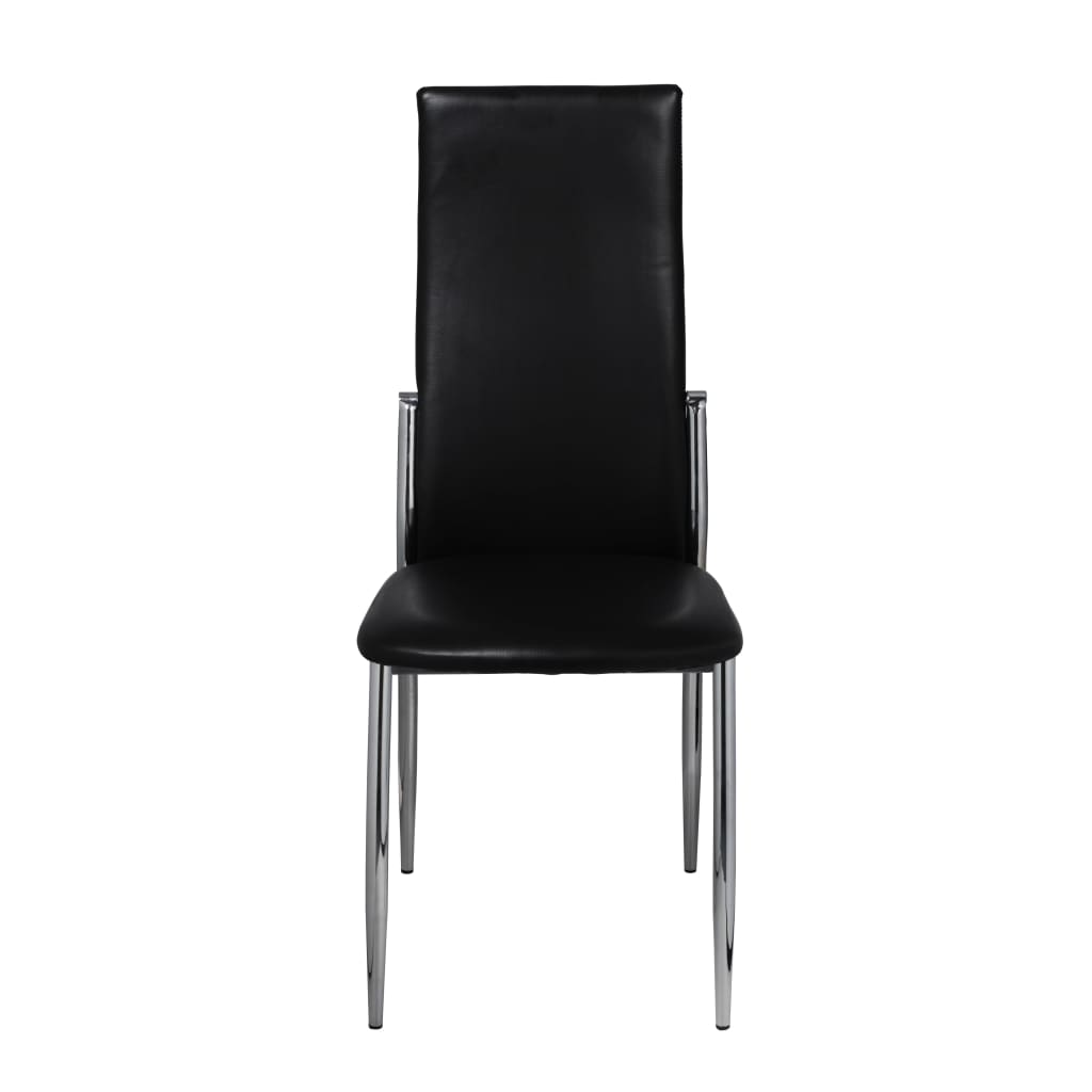 Dining Chairs 4 pcs Black Leather - 54×43×100cm