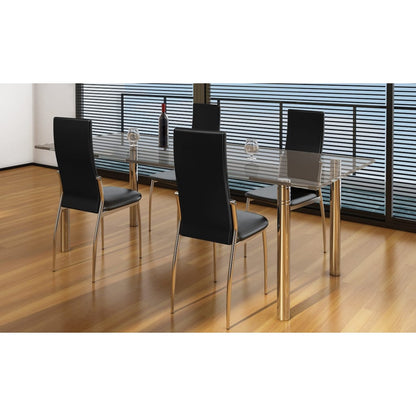 Dining Chairs 4 pcs Black Leather - 54×43×100cm