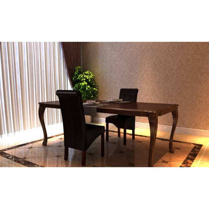 Dining Chairs 2 pcs Brown Leather - 43×52×95cm