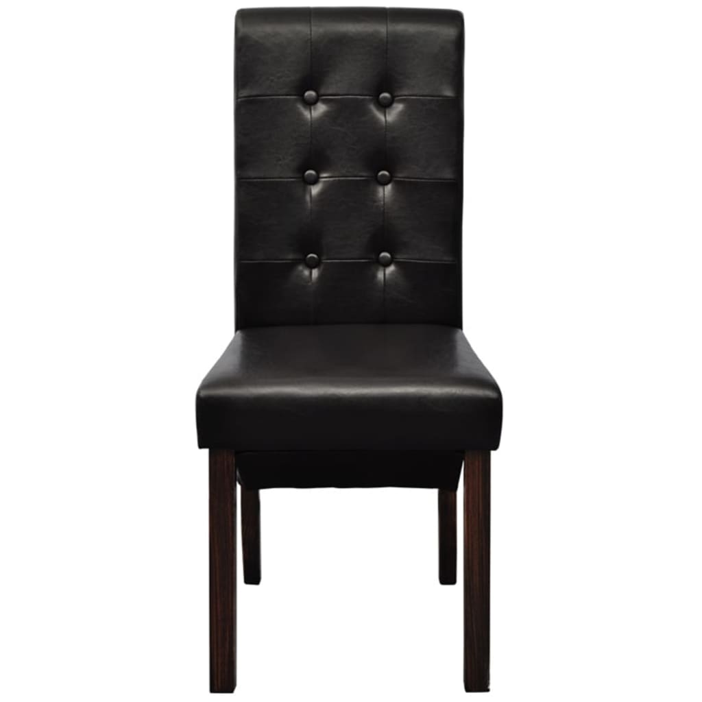 Dining Chairs 2 pcs Brown Leather - 43×52×95cm