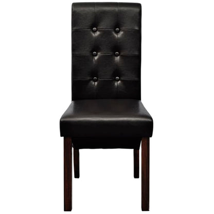 Dining Chairs 2 pcs Brown Leather - 43×52×95cm