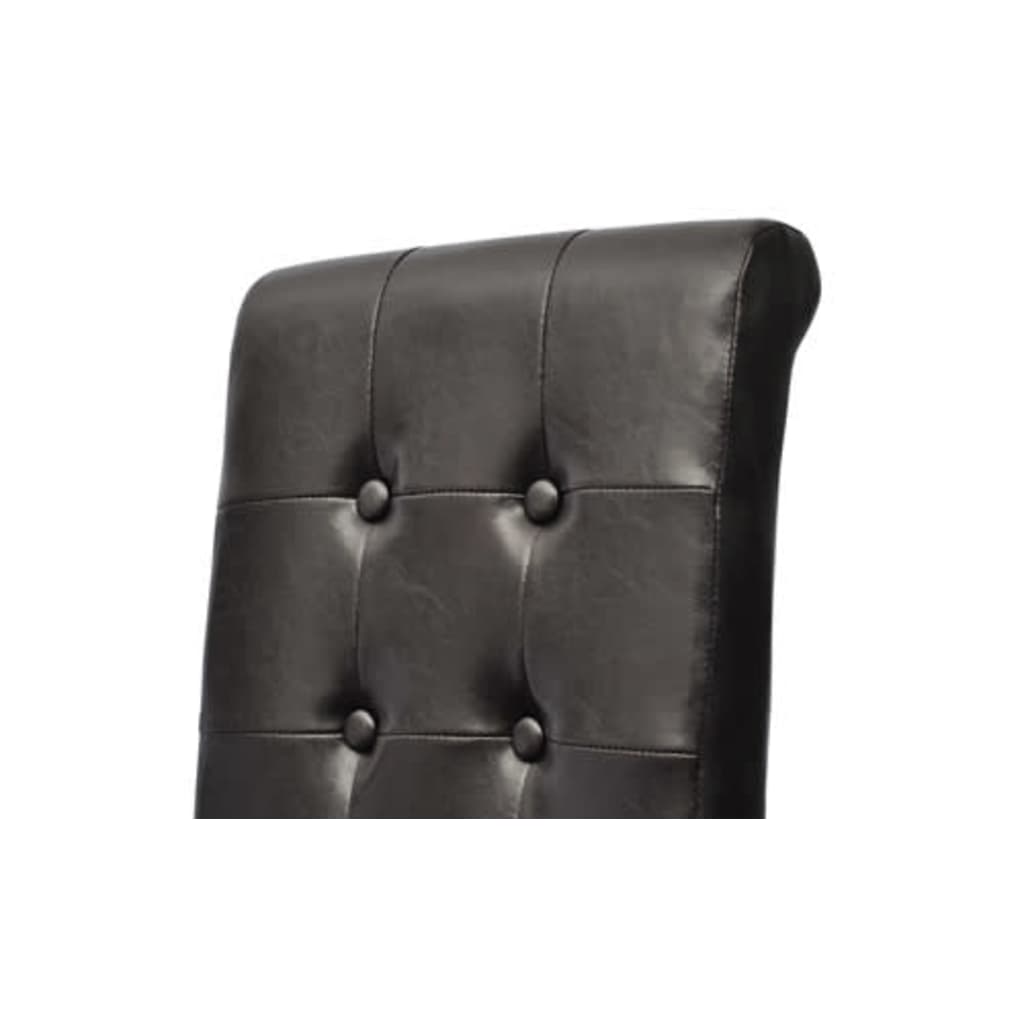 Dining Chairs 2 pcs Brown Leather - 43×52×95cm