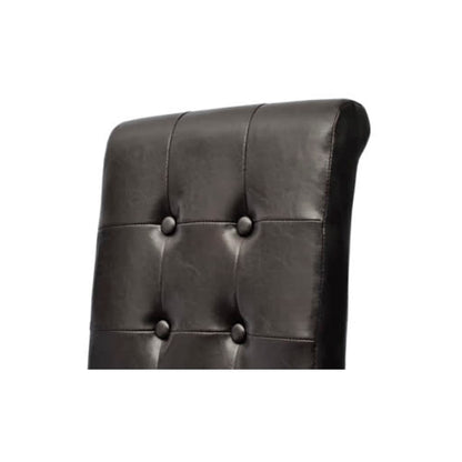 Dining Chairs 2 pcs Brown Leather - 43×52×95cm
