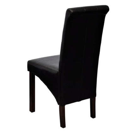 Dining Chairs 2 pcs Black Leather - 43×52×95cm