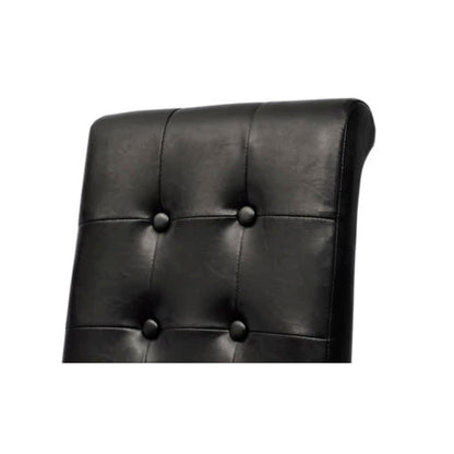 Dining Chairs 2 pcs Black Leather - 43×52×95cm