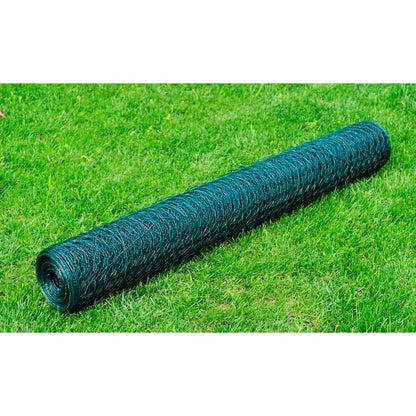 Mesh Fence Galvanised Steel Hexagon Dark Green