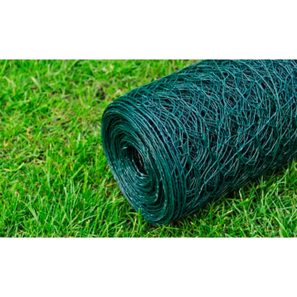 Mesh Fence Galvanised Steel Hexagon Dark Green