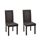 Dining Chairs 2 pcs Brown Leather