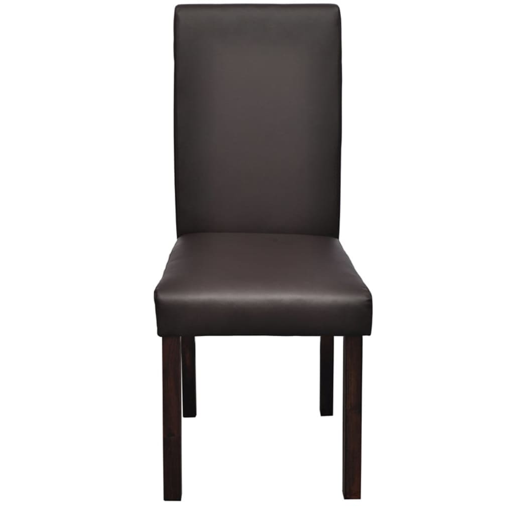Dining Chairs 2 pcs Brown Leather - 42×51×95cm