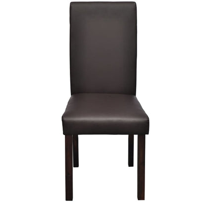 Dining Chairs 2 pcs Brown Leather - 42×51×95cm