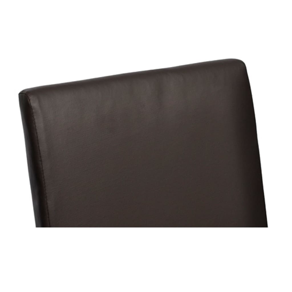 Dining Chairs 2 pcs Brown Leather - 42×51×95cm