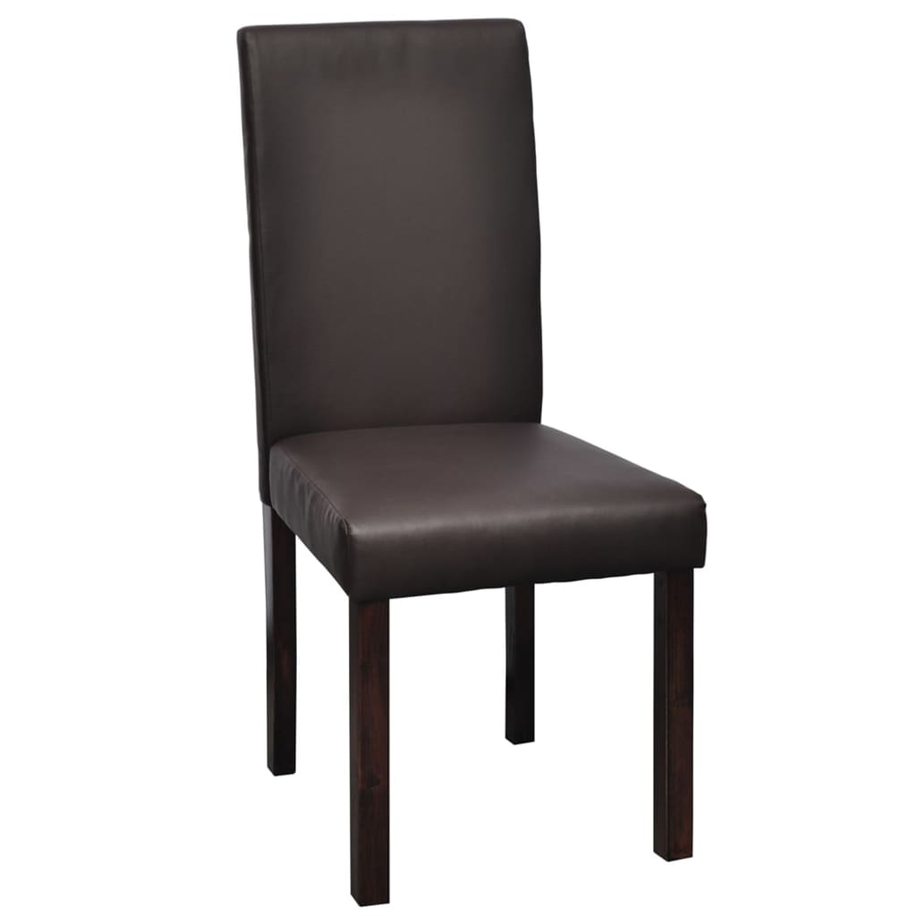 Dining Chairs 2 pcs Brown Leather - 42×51×95cm