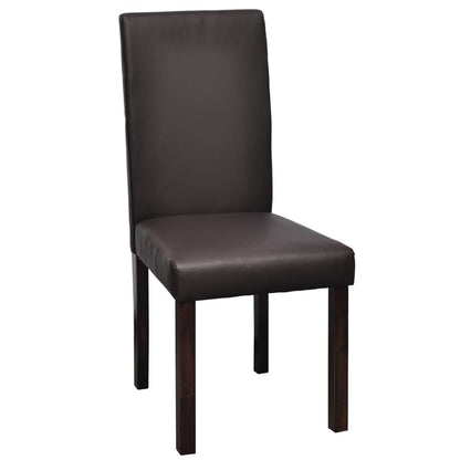 Dining Chairs 2 pcs Brown Leather - 42×51×95cm