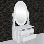 Vanity Makeup Table with Oval Swing Mirror MDF