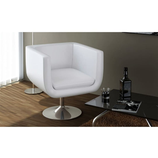 Bar Stool White Fau Leather