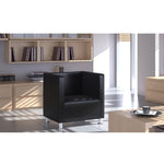 Cube Archair Black Faux Leather