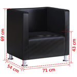 Cube Archair Black Faux Leather