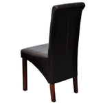 Dining Chairs 4 pcs Brown Leather