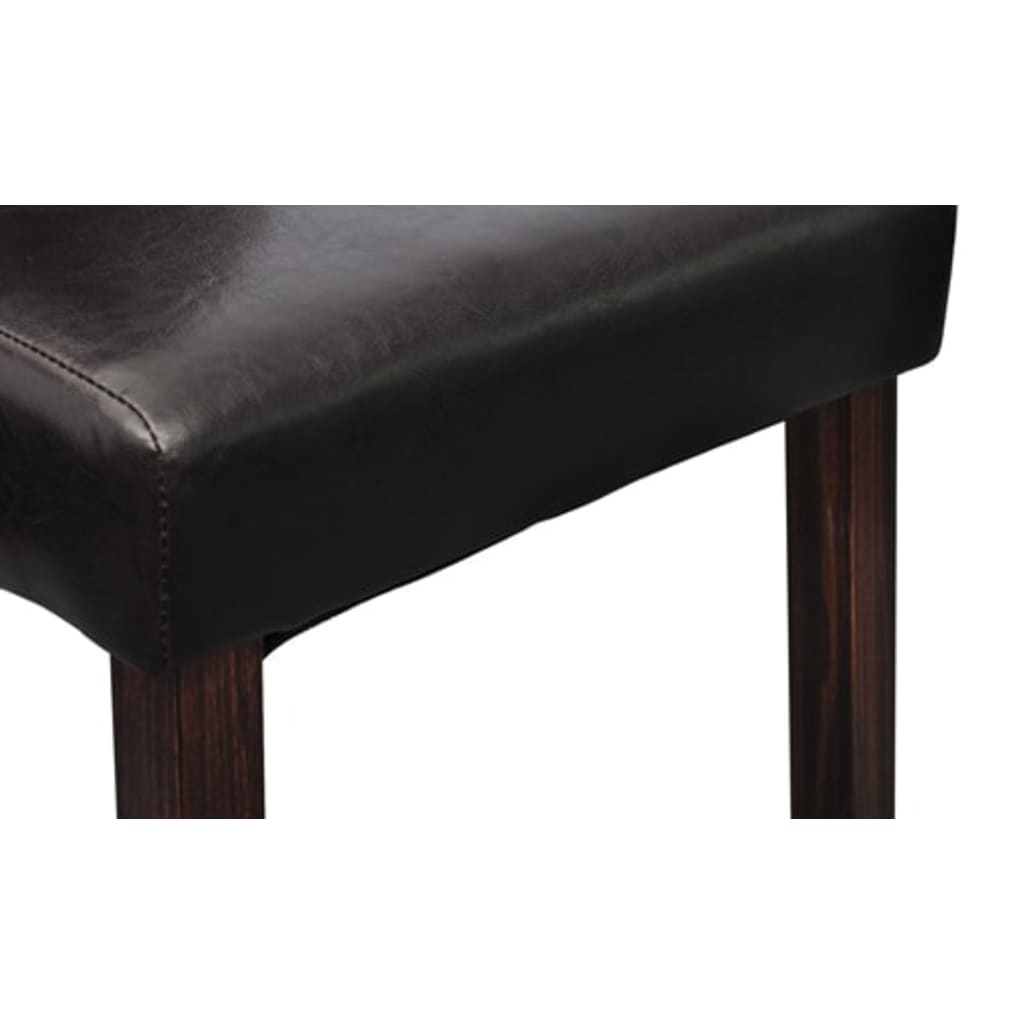 Dining Chairs 4 pcs Brown Leather - 43×52×95cm