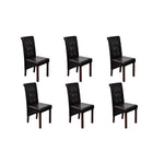 Dining Chairs 6 pcs Brown Leather