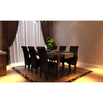 Dining Chairs 6 pcs Brown Leather - 43×52×95cm