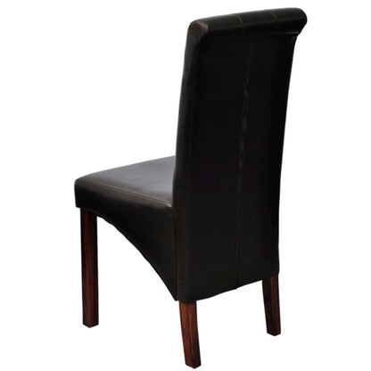 Dining Chairs 6 pcs Brown Leather - 43×52×95cm