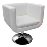 Bar Chairs 2 pcs White Leather