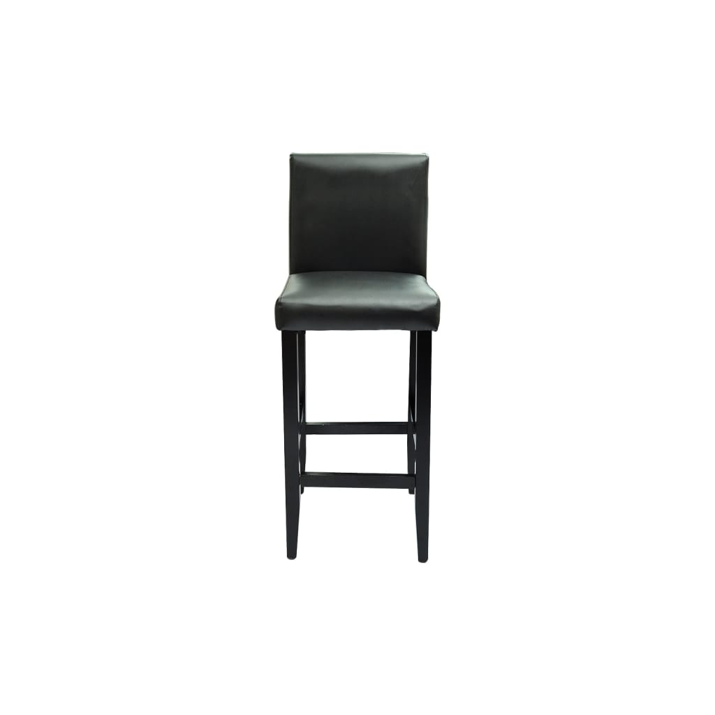 Bar Stools 2 pcs Black Leather - 41×45×108cm