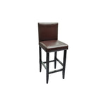 Bar Stools 2 pcs Dark Brown Leather