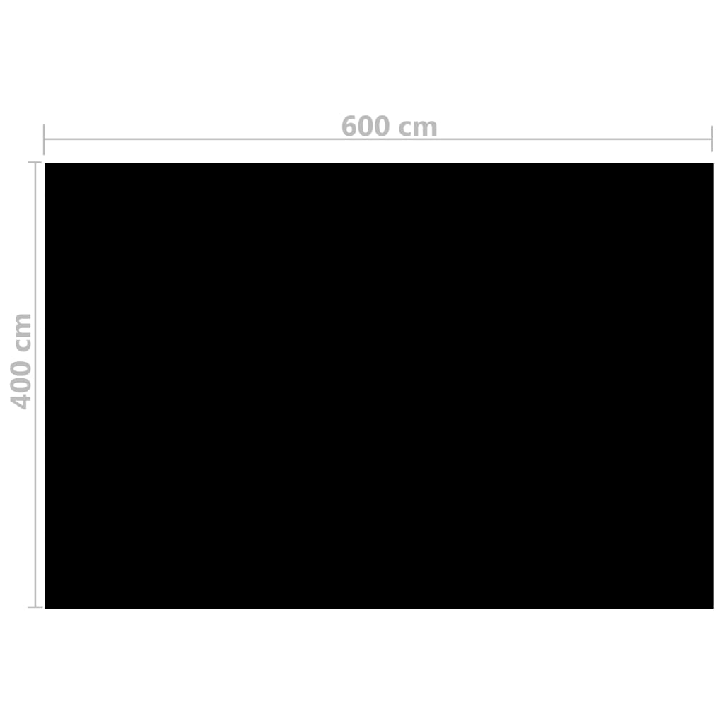 Floating Rectangular PE Solar Pool Film Black - 6×4m