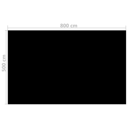 Floating Rectangular PE Solar Pool Film Black - 8×5m