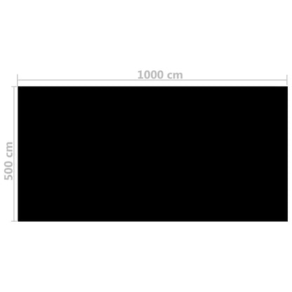Floating Rectangular PE Solar Pool Film Black - 10×5m