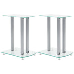 Aluminum Speaker Stands Transparent Safety Glass 2pcs